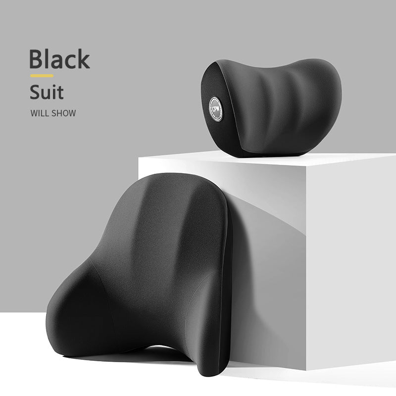Car Seat Headrest And Lumbar Support - Suit / Black - CarPlay Smart Box Store